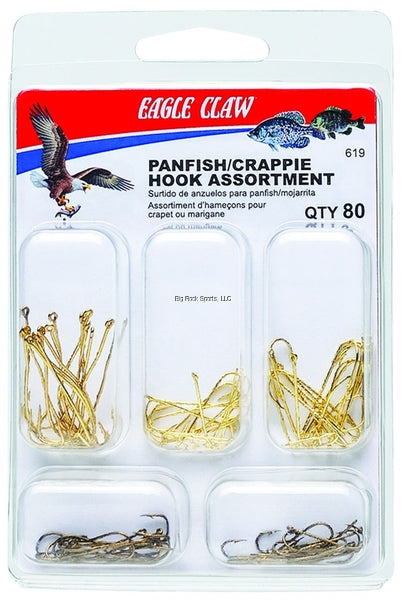 Eagle Claw 619H Panfish/Crappie Hook Assortment, Size 2 - 8