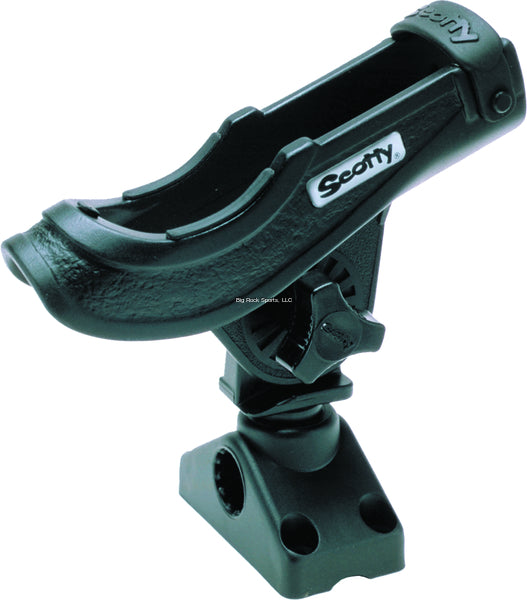 Scotty 0280-BK Baitcaster / Spinning Rod Holder, Black, w/ 0241 Side / Deck Mount