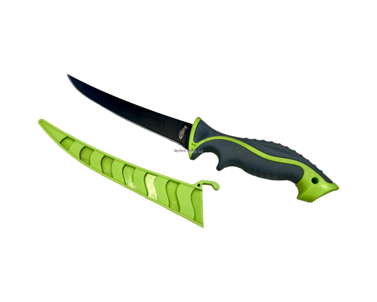 Gibbs G-TK4001-6 6" Fillet Knife, 5CR13 Stainless Steel Blade, Green/Grey Non Slip Grip, Protective Sheath