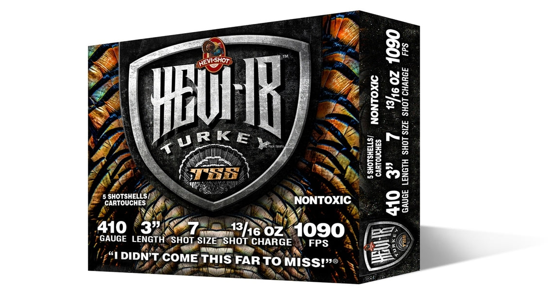 HEVI-Shot HS1007 HEVI 18 TSS Turkey Shotshell 410 Ga, 3", 13/16 oz, #7, 1090 fps, 5 Rnd