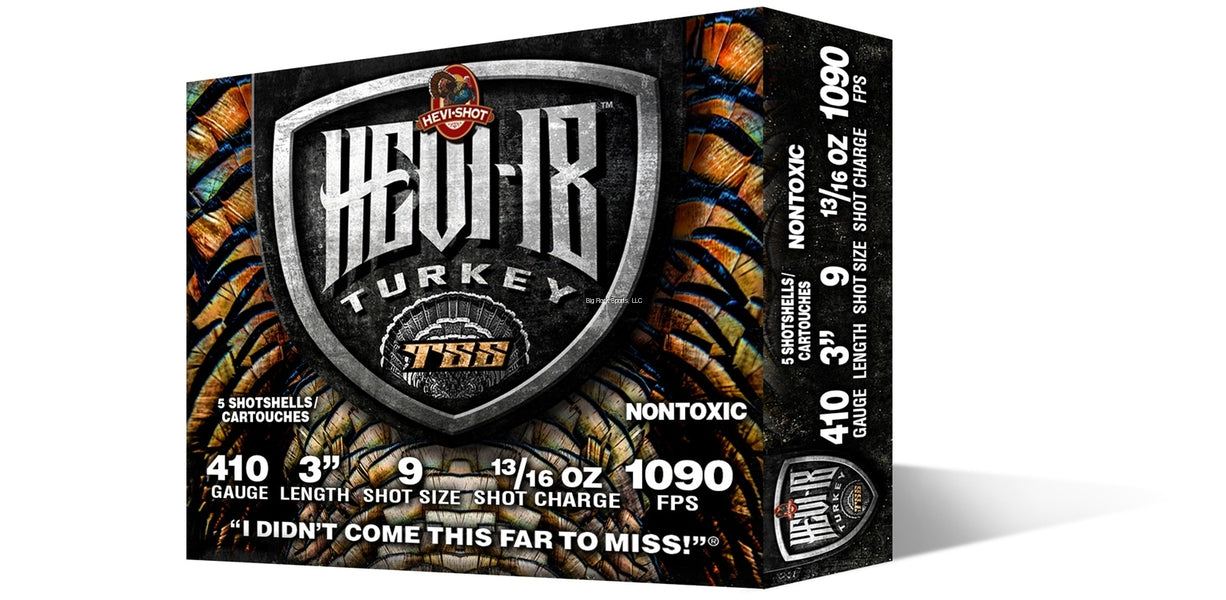 HEVI-Shot HS1009 HEVI 18 TSS Turkey Shotshell 410 Ga, 3", 13/16 oz, #9, 1090 fps, 5 Rnd