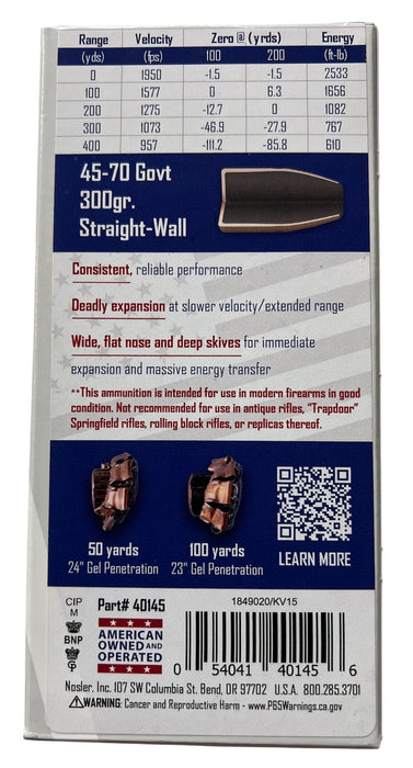 NOSLER Whitetail Country, 45-70