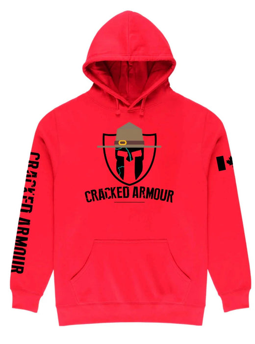 CRACKED ARMOUR MOUNTIE HOODIE- RED