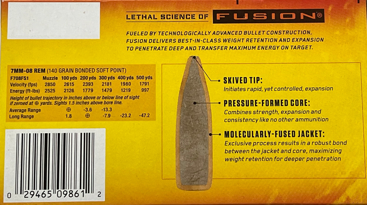 FUSION F708FS1 RIFLE AMMO 7mm-08