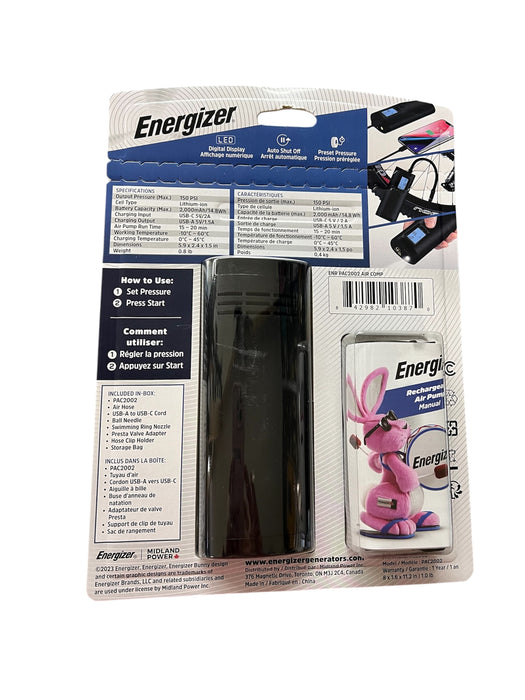 Energizer Rechargeable 2-in-1 Air Pump & Power Bank
