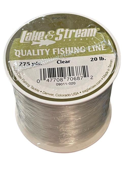 Eagle Claw 09011-020 Lake & Stream Economy Mono Line 20lb 275yd Clear
