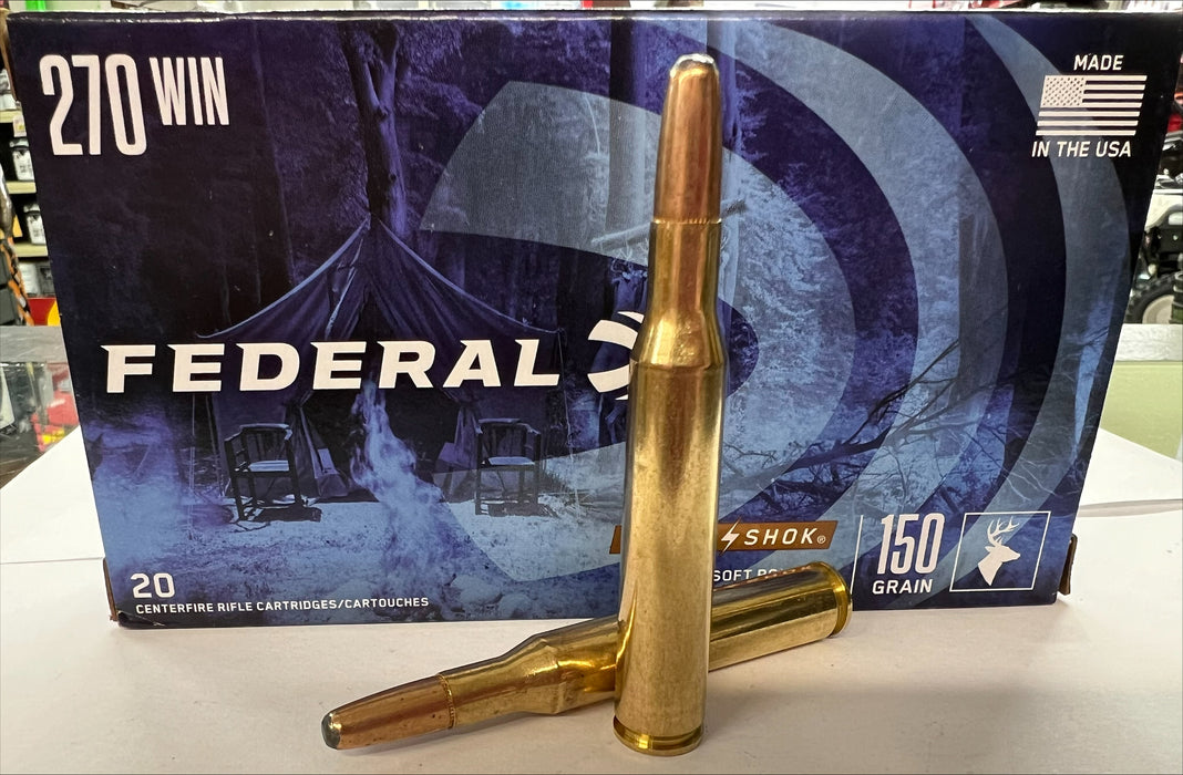 Federal 270B Power-Shok Rifle Ammo 270 WIN, SP RN, 150 Grains, 2830 fps, 20, Boxed