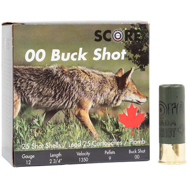 Score Buck Shot 12ga 2 3/4" 00 9 pellets 1350 FPS